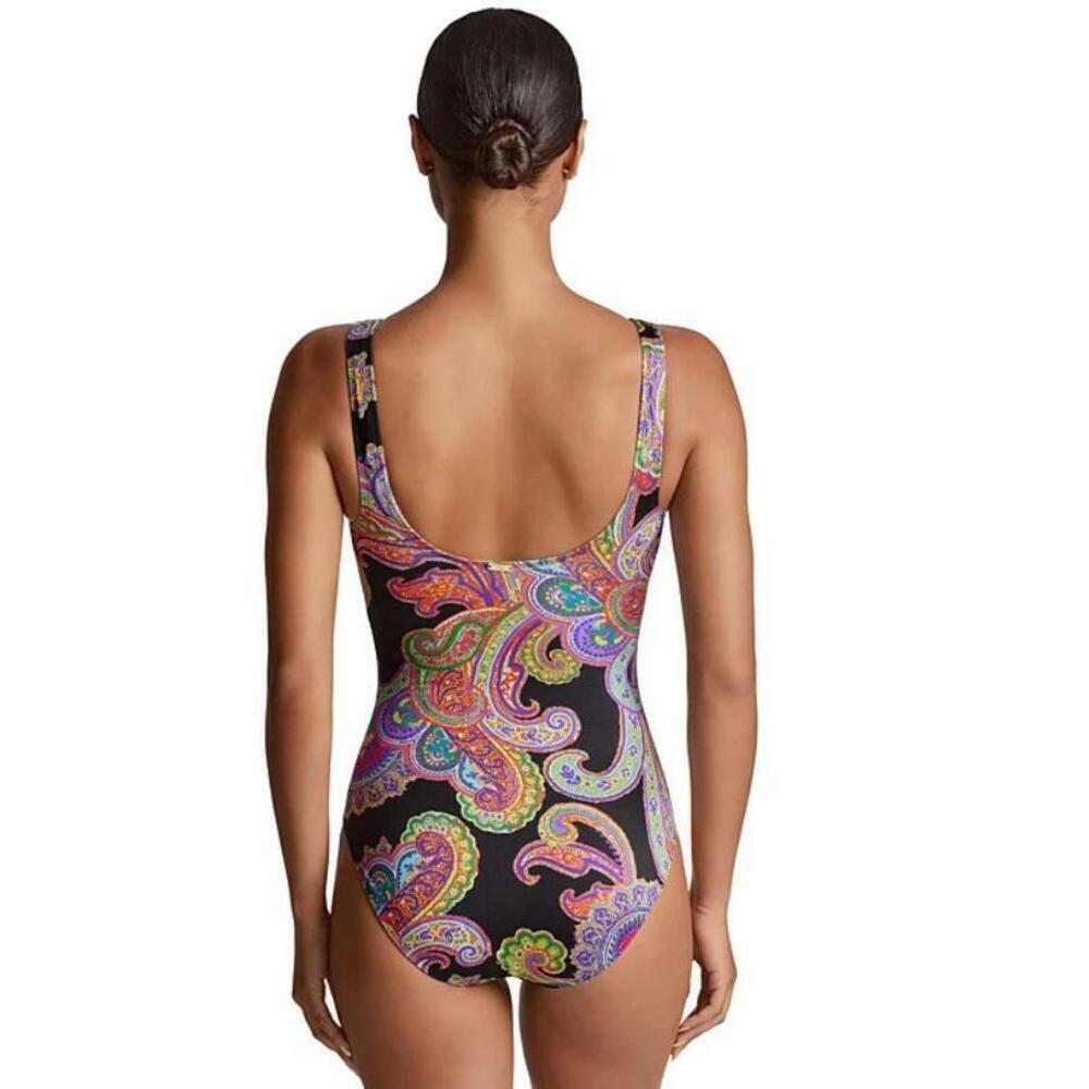 Ralph Lauren Women's Paisley Ruched Multicolor One-Piece Swimsuit 6 - Picture 2 of 3